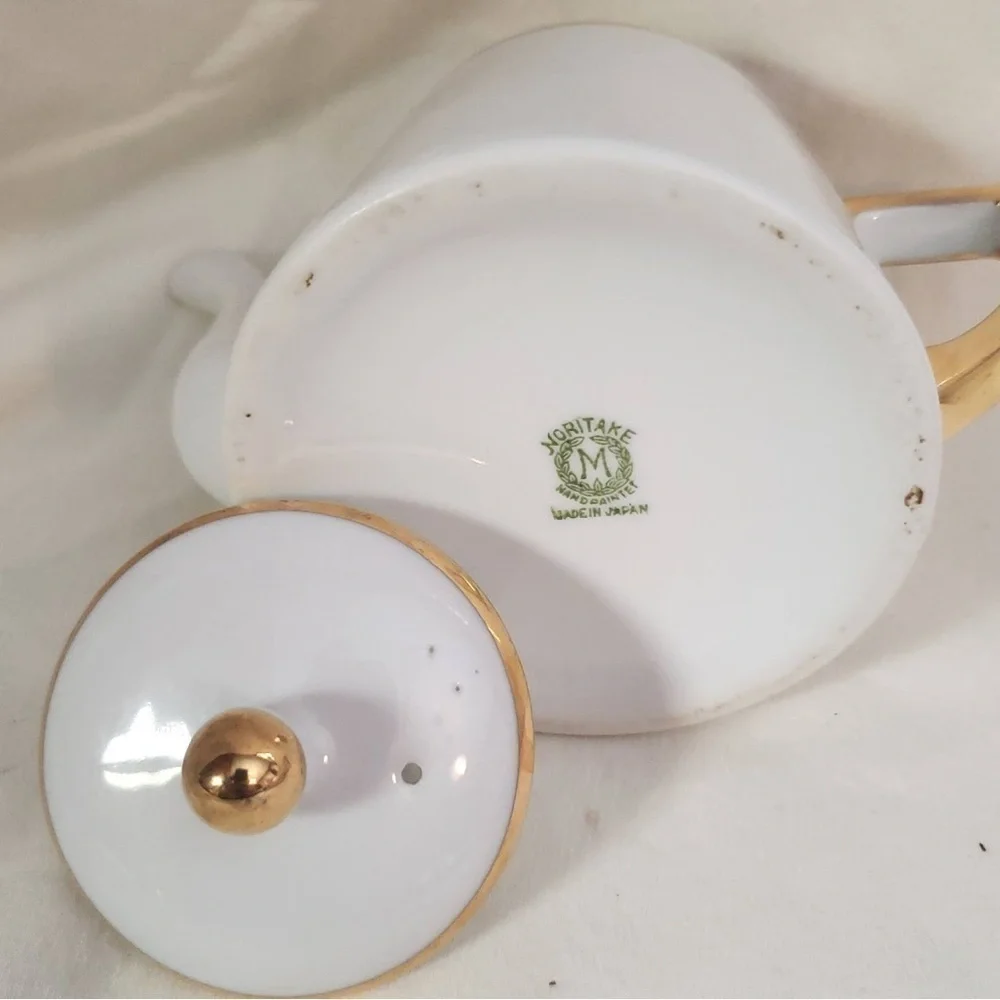 Vintage Noritake Goldena Children's Tea Set. There is a set for 6 counting lids
